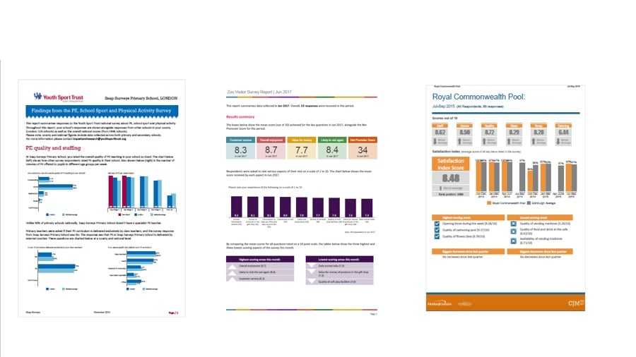 Charts, infographics and tables in Snap reporting