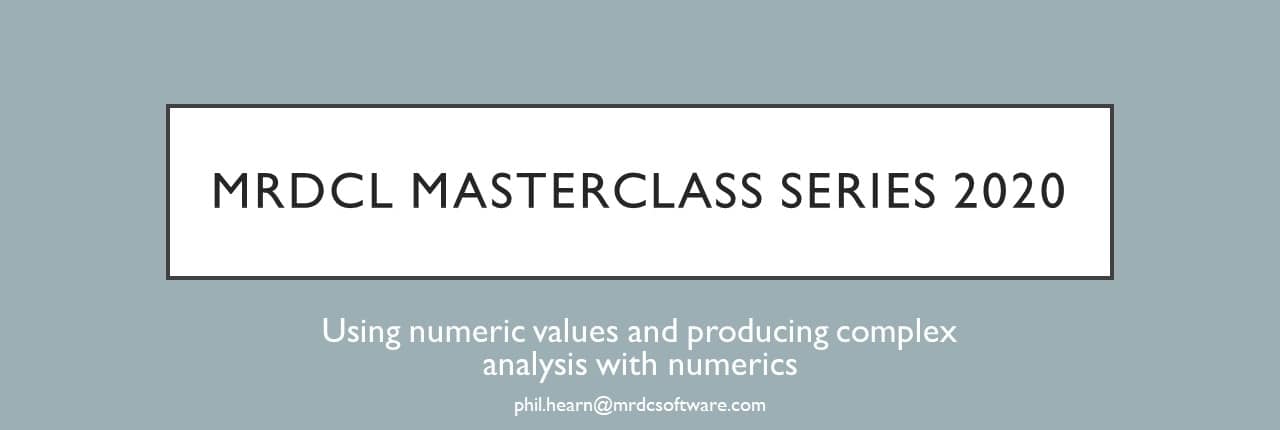 MRDCL Masterclass understanding numerics